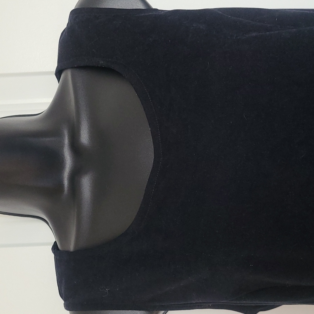 Victoria Moon sleeveless dress suede 10 black